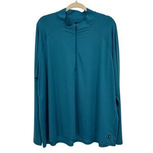 REI Long Sleeve Half Zip Pullover Teal Blue Men's Size‎ XXL